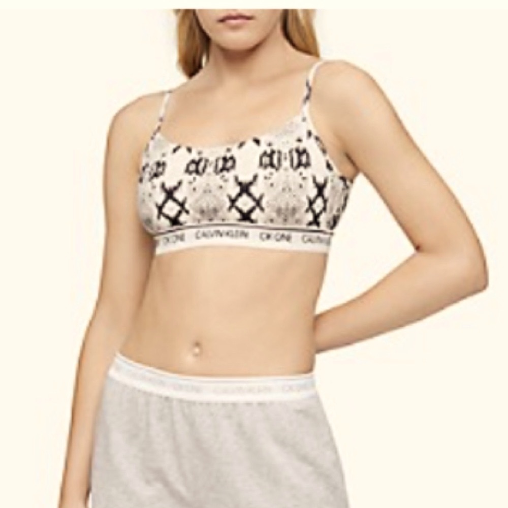 Calvin Klein  Oatmeal Snake CK logo Bralette